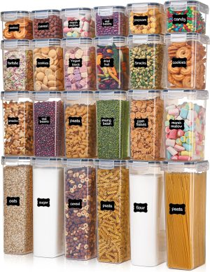 Airtight Food Storage Containers with Lids, Vtopmart 24 pcs Plastic Kitchen