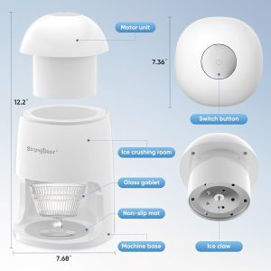 StrongBear Snow Cone Shaved Ice Machine, Electric Ice Shaver Slushie Machine
