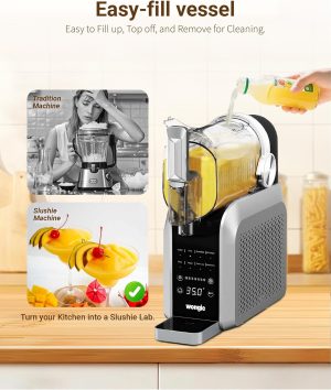 Slushie Machine, No Ice Needed, 88 oz Slushie Machine for Home with Dust Cover